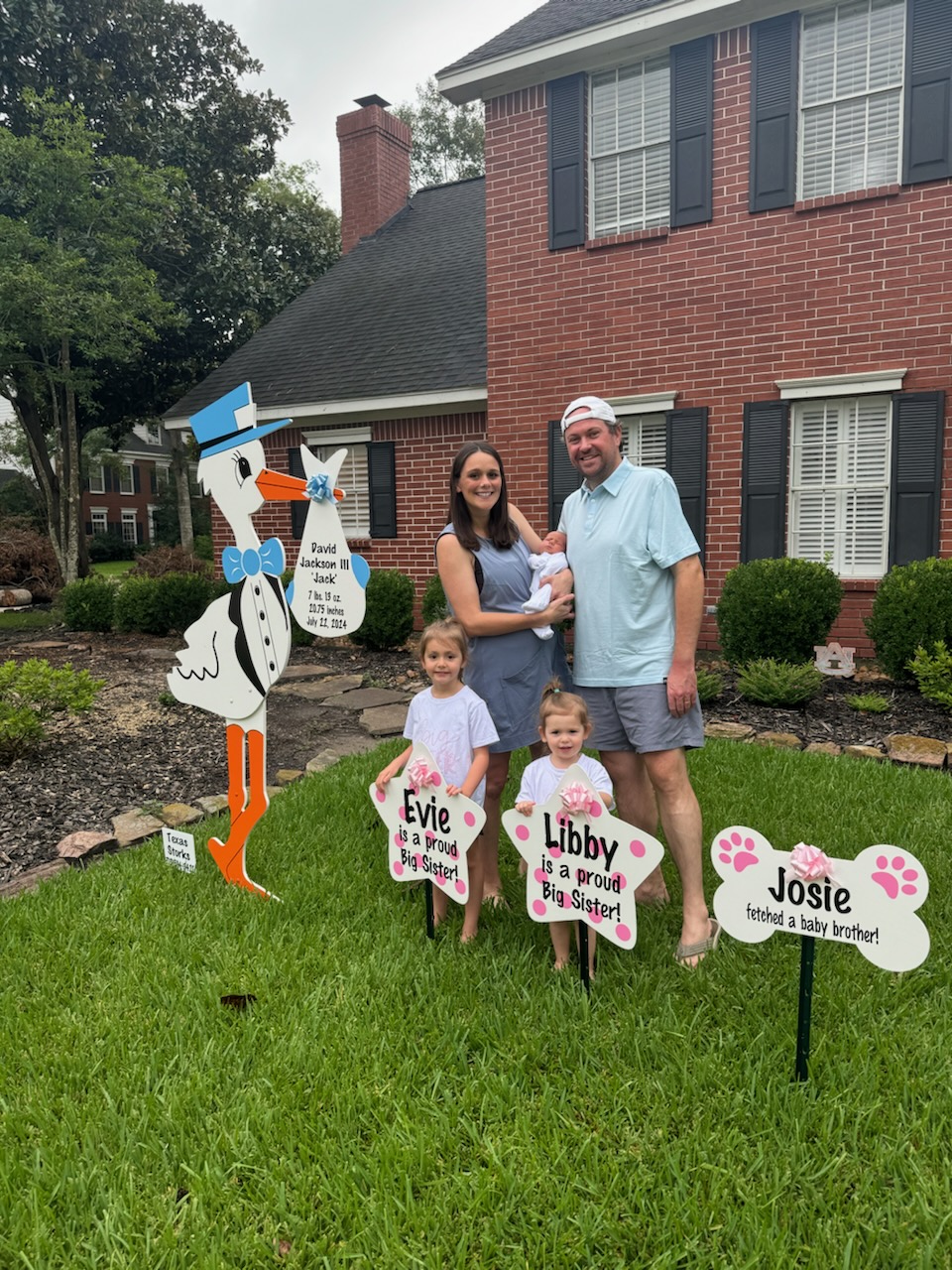 New Baby Announcement Yard Sign in Houston, Texas