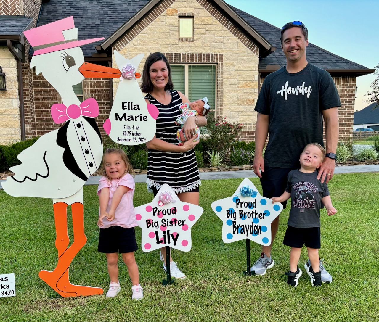 New Baby Announcement Yard Sign in Tomball, Texas