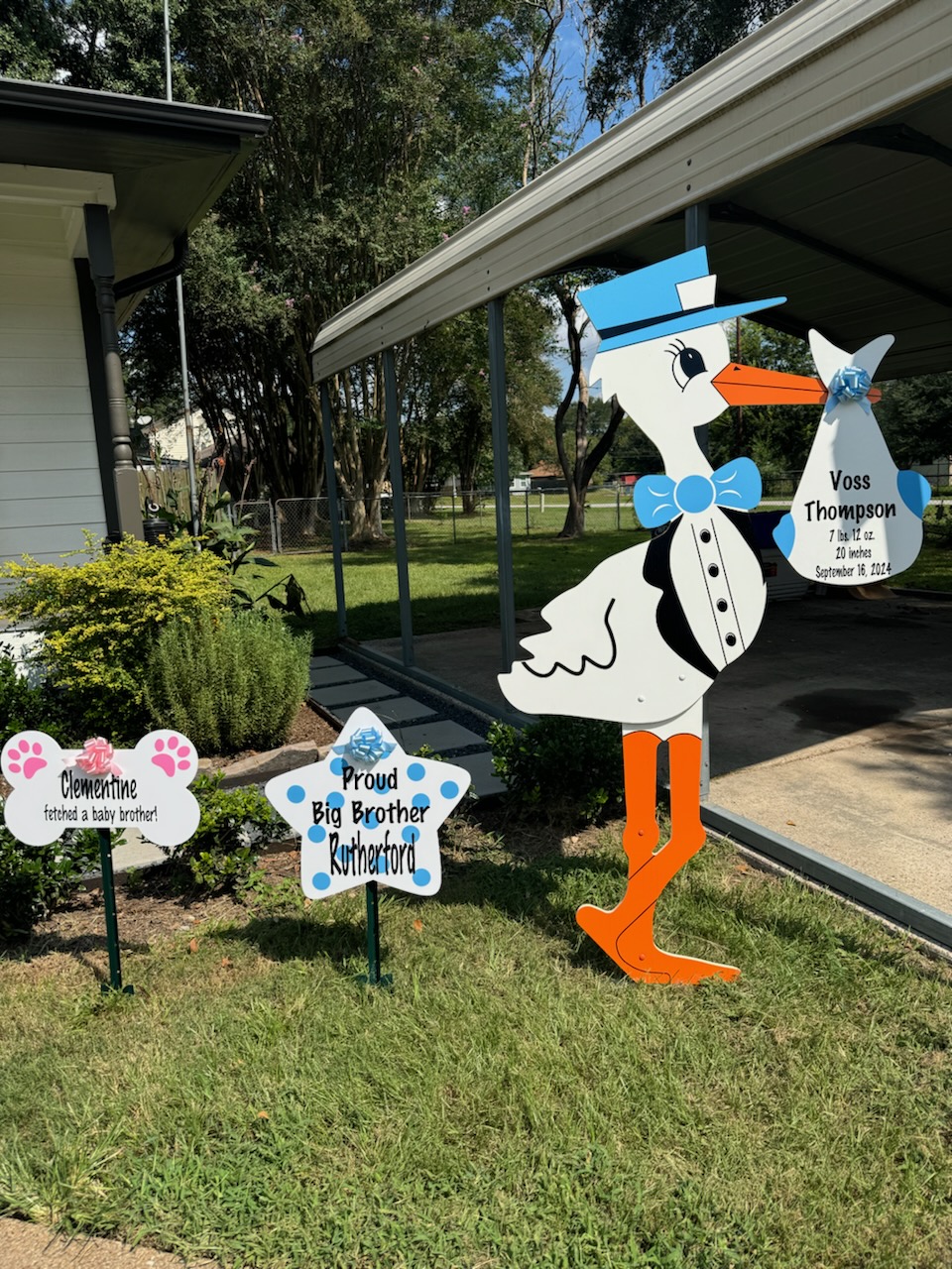 New Baby Announcement Yard Sign in Tomball, Texas