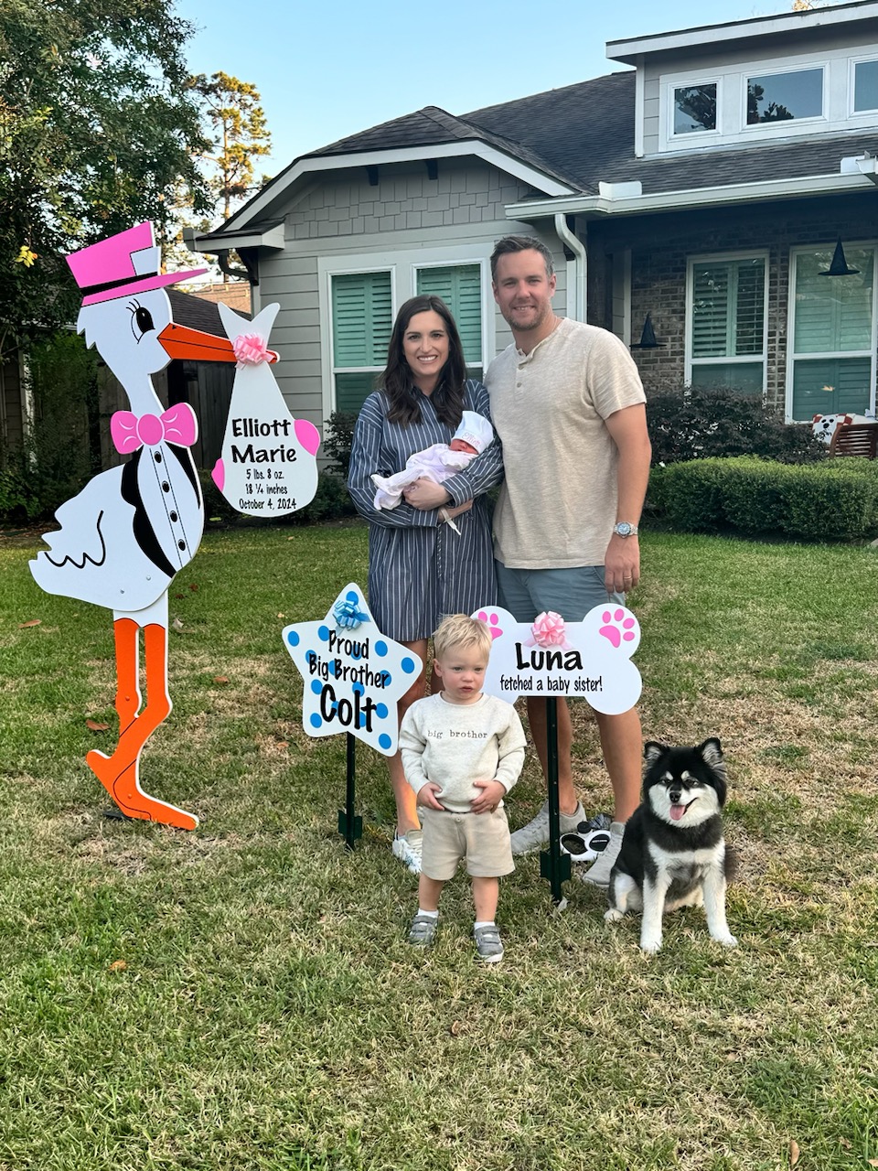 New Baby Announcement Yard Sign in Oak Forest, Texas